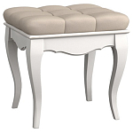 Пуф из массива бука с бежевой обивкой из велюра White Provence варинант исполнения - 1 | Loft Concept в Ижевске