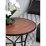 Столик приставной с круглой столешницей на металлическом черном основании Scenical Table варинант исполнения - 3 | Loft Concept в Ижевске