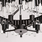 Люстра круглая из матового черного металла с подвесками из прозрачных стеклянных трубок Noir Tubes варинант исполнения - 10 | Loft Concept в Ижевске