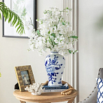 Ваза с бело-синей росписью и изображением цветов Blue & White Ornament варинант исполнения - 5 | Loft Concept в Ижевске
