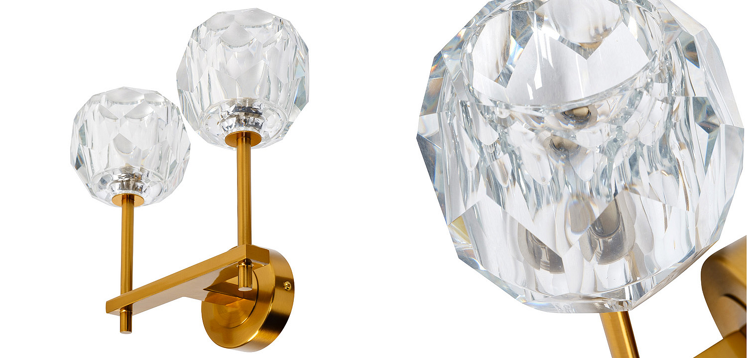 Бра RH Boule de Cristal Double Wall Lamp Gold Бра RH Boule de Cristal Double Wall Lamp Gold - Loft-Concept в Ижевске