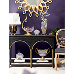 Чаша из прозрачного стекла на бронзовой подставке в виде павлина с рельефным хвостом Eden Garden варинант исполнения - 6 | Loft Concept в Ижевске