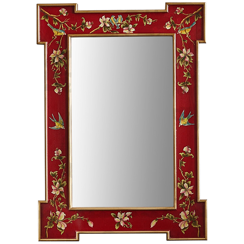 Зеркало в стиле Шинуазри ручная роспись Shao Chinoiserie Mirror Red Красный Золотой Мульти Зеркало в стиле Шинуазри ручная роспись Shao Chinoiserie Mirror Red Красный Золотой Мульти в Ижевске | Loft Concept