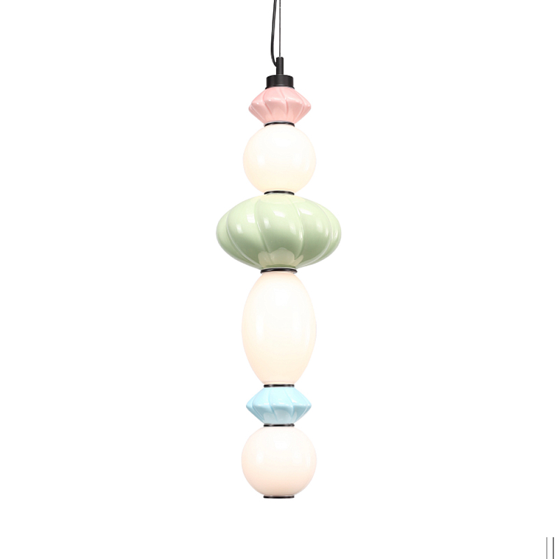 Подвесной светильник фигурный с керамическими элементами 24W LED Fragrant Light Зеленый Голубой Розовый в Ижевске | Loft Concept 