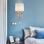 Бра с цветочным основанием и тканевым абажуром Tugella Flower Lamp варинант исполнения - 4 | Loft Concept в Ижевске