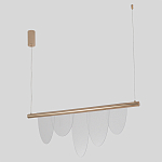 Люстра подвесная с пятью прозрачными элементами в форме лепестков и золотистым металлическим основанием DALI Tonin Casa варинант исполнения - 2 | Loft Concept в Ижевске