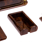 Настольный письменный набор с часами из природного камня обсидиана  Contract Extended варинант исполнения - 5 | Loft Concept в Ижевске