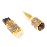 Флеш-карта USB 2.0 на 32 гб в виде пули с гравировкой природы в подарочной коробке Metal Flash Drive варинант исполнения - 2 | Loft Concept в Ижевске