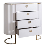 Комод белый овальный с мраморной столешницей Thoroughbass варинант исполнения - 2 | Loft Concept в Ижевске