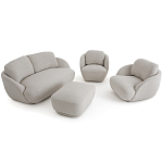 Полукруглое кресло из обивки меланж Halle Melange Armchair варинант исполнения - 9 | Loft Concept в Ижевске