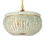 Подвесной светильник с каскадом из стеклянных декоративных элементов на золотом каркасе Shining Sea Glass варинант исполнения - 3 | Loft Concept в Ижевске