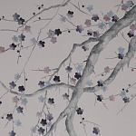 Обои ручная роспись Plum Blossom Special Colourway on Lilac Hint dyed silk варинант исполнения - 1 | Loft Concept в Ижевске