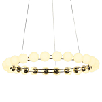 Люстра светодиодная кольцевая с круглыми плафонами белого цвета PEARLS Suspension 48 варинант исполнения - 3 | Loft Concept в Ижевске