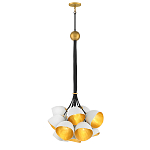 Люстра с 15-ю белыми  плафонами с золотой внутренней поверхностью Hinkley варинант исполнения - 7 | Loft Concept в Ижевске