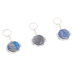 Зеркало брелок карманное двухстороннее из натурального камня Лазурит Stone Mirrors варинант исполнения - 8 | Loft Concept в Ижевске