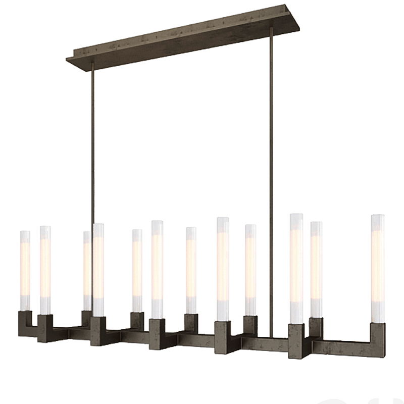 Люстра CANELLE Linear Chandelier 12 Modern Black Черный матовый в Ижевске | Loft Concept 