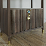 Стеллаж со стеклянными полками Elsa Dreams Walnut варинант исполнения - 1 | Loft Concept в Ижевске