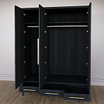 Большой Шкаф Primo Черный дуб с 3 дверьми и 3 выдвижными ящиками варинант исполнения - 8 | Loft Concept в Ижевске