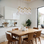 Люстра с 9-ю прозрачными стеклянными плафонами в форме капли Lucid Rain  варинант исполнения - 11 | Loft Concept в Ижевске