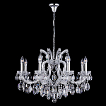 Люстра подвесная с 8-ю лампочками и прозрачными хрустальными подвесками на хромированном основании Crystal lamps варинант исполнения - 2 | Loft Concept в Ижевске