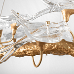 Люстра подвесная с прозрачными стеклянными птичками на ветвях Диаметр 100 см Serip Voa варинант исполнения - 10 | Loft Concept в Ижевске