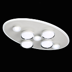 Потолочный светильник овальной формы белого цвета с 7-ю лампами Lunar Pebbles варинант исполнения - 4 | Loft Concept в Ижевске