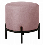 Круглый пуф на металлических ножках с обивкой из рогожки Casey Poof варинант исполнения - 3 | Loft Concept в Ижевске