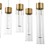 Люстра c 6-ю стеклянными плафонами золото Sparkling Bubbles Tube Gold Hanging Lamp варинант исполнения - 4 | Loft Concept в Ижевске