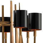 Люстра с 8-ю черными цилиндрическими плафонами Stylistic Lines варинант исполнения - 1 | Loft Concept в Ижевске