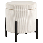 Молочный пуф на черных ножках SANJAY варинант исполнения - 1 | Loft Concept в Ижевске