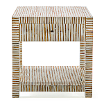 Тумбочка прикроватная Vancouver Bone Inlay Bedside Beige варинант исполнения - 3 | Loft Concept в Ижевске