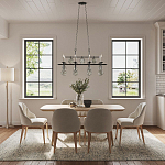 Люстра подвесная с 8-ю лампами и стеклянными круглыми подвесками Currey & Company варинант исполнения - 2 | Loft Concept в Ижевске