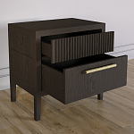Прикроватная Тумбочка Primo с двумя ящиками Темный орех варинант исполнения - 5 | Loft Concept в Ижевске