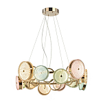 Люстра с плафонами из разноцветного стекла Glass Peonies варинант исполнения - 2 | Loft Concept в Ижевске