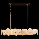 Люстра подвесная линейная с текстурированными мраморными элементами Marble square варинант исполнения - 2 | Loft Concept в Ижевске