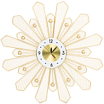 Часы настенные из металла в виде солнца с белым циферблатом Mirror Tower Clock варинант исполнения - 1 | Loft Concept в Ижевске