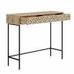 Консоль напольная деревянная с выдвижным ящиком с резным орнаментом HEATON CONSOLE OAK варинант исполнения - 1 | Loft Concept в Ижевске