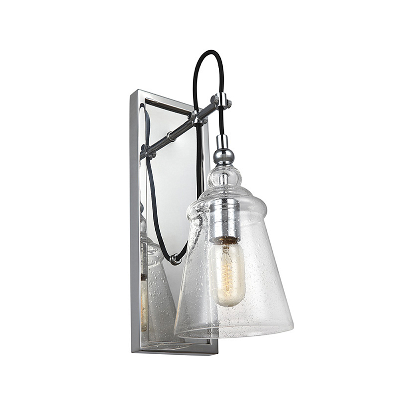 Бра с плафоном в форме колокола из прозрачного стекла с пузырьками Feiss Хром Прозрачное Стекло в Ижевске | Loft Concept 