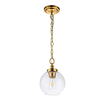 Подвесной светильник латунного цвета с прозрачным стеклянным плафоном Feiss варинант исполнения - 11 | Loft Concept в Ижевске