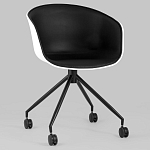 Офисное кресло из пластика с мягким сиденьем Eggshell Black варинант исполнения - 2 | Loft Concept в Ижевске