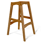 Барный стул со спинкой и подлокотниками на 4-х деревянных ножках Серый Велюр Ava Charm варинант исполнения - 4 | Loft Concept в Ижевске