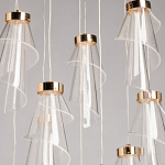 Люстра каскадная с 10-ю прозрачными плафонами Wave Line варинант исполнения - 4 | Loft Concept в Ижевске