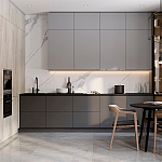 Серый кухонный гарнитур с фасадом под светлый дуб Ferrand Kitchen Set варинант исполнения - 1 | Loft Concept в Ижевске