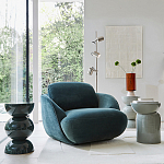 Полукруглое мягкое кресло Halle Green Armchair варинант исполнения - 8 | Loft Concept в Ижевске