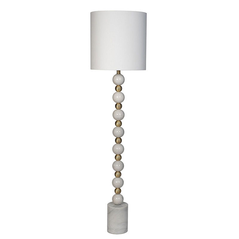 Торшер мраморный с белым абажуром Floor lamp Jewelry Белый Золотой в Ижевске | Loft Concept 