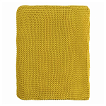 Плед из хлопка жемчужной вязки горчичного цвета Waffle Comfort варинант исполнения - 4 | Loft Concept в Ижевске