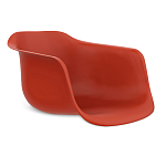 Стул пластиковый красного цвета на колесиках с подъемно-поворотным механизмом Eames Red варинант исполнения - 2 | Loft Concept в Ижевске