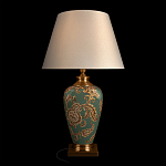 Настольная лампа бирюзовая с цветочным принтом Turquoise Flight варинант исполнения - 2 | Loft Concept в Ижевске