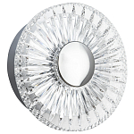 Бра с круглым рельефным плафоном Glass Peonies Chrome Wall Lamp варинант исполнения - 1 | Loft Concept в Ижевске