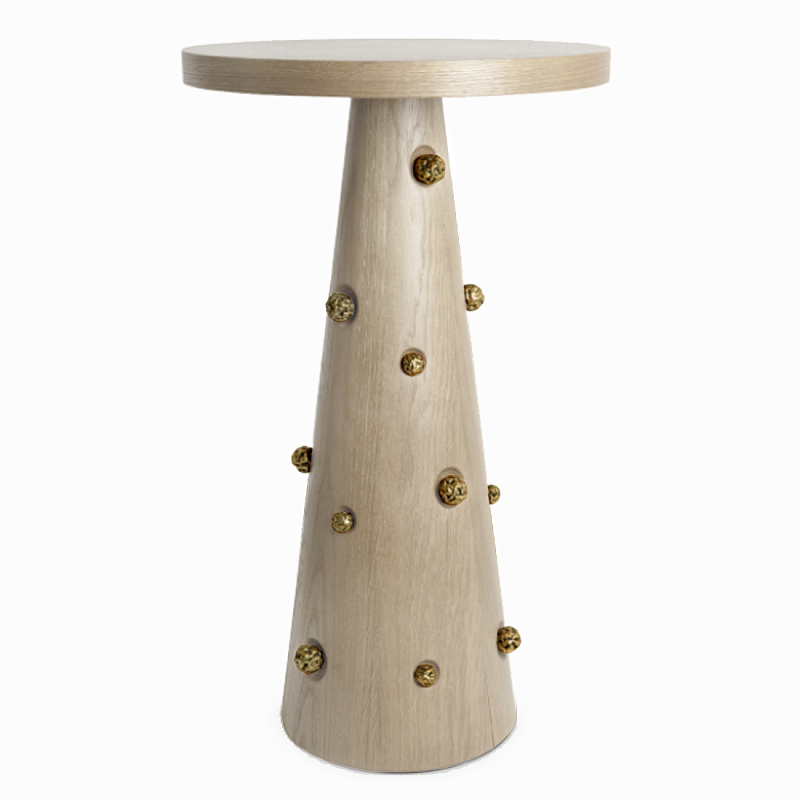 Приставной столик Okinawa Gray Side table Бежевый Золотой в Ижевске | Loft Concept 